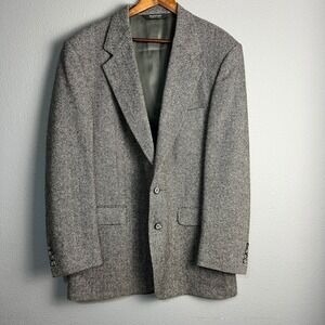 John Alexander Gray‎ Herringbone Blazer Wool Blend Sport Coat Jacket Mens 42L